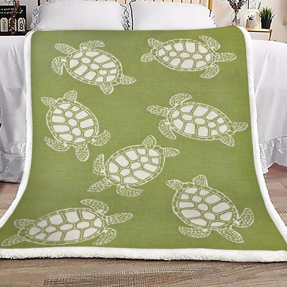 Turtle Sherpa Fleece Blanket