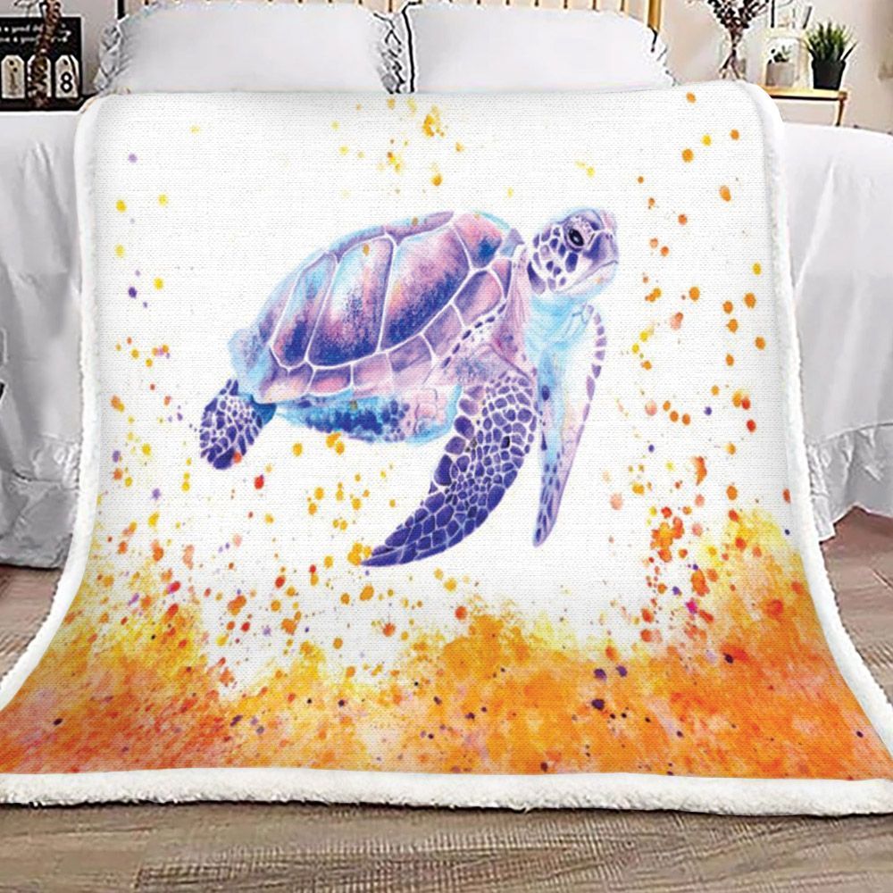 Turtle Sherpa Fleece Blanket