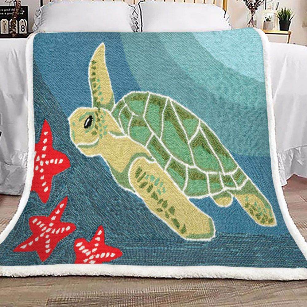Turtle Sherpa Fleece Blanket