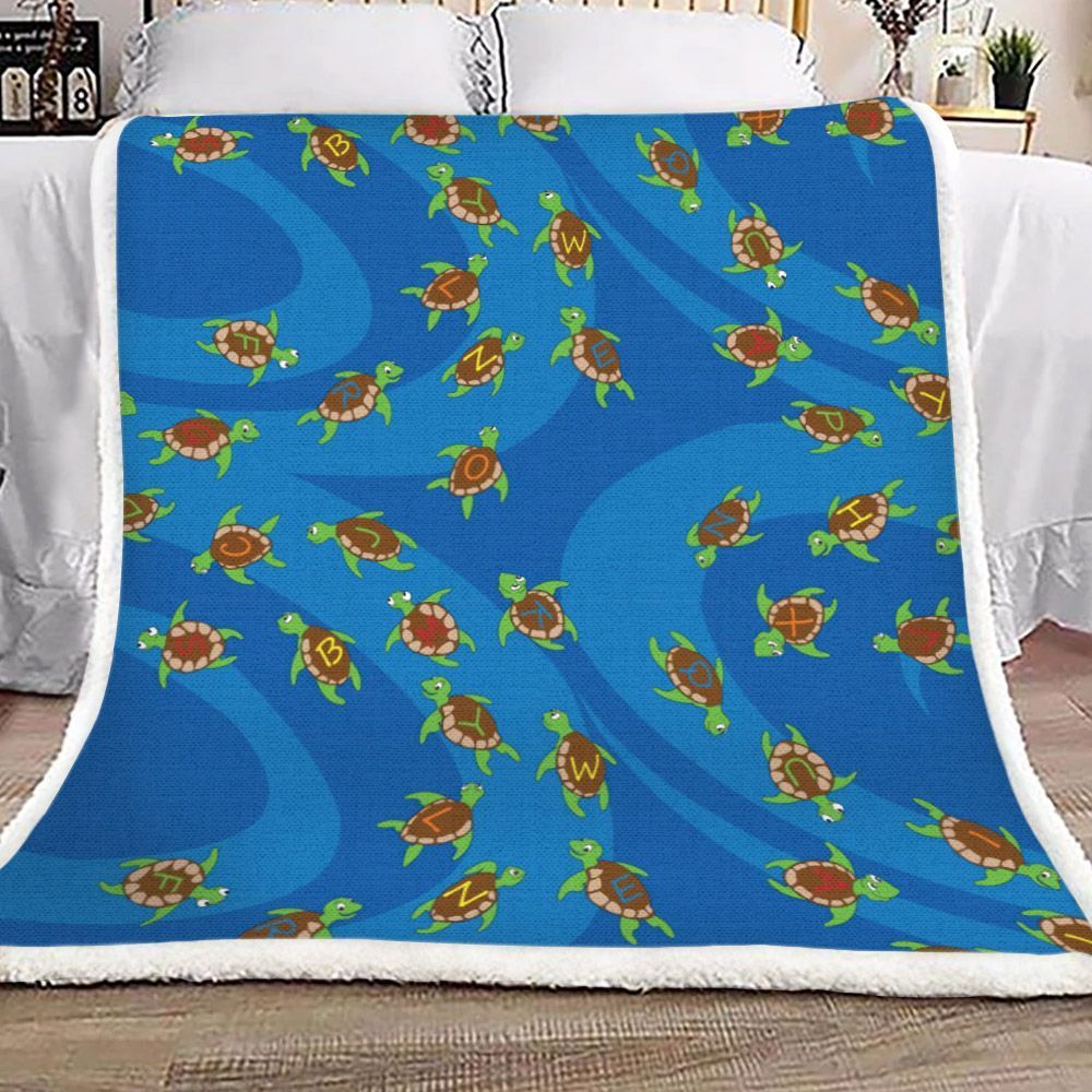 Turtle Sherpa Fleece Blanket