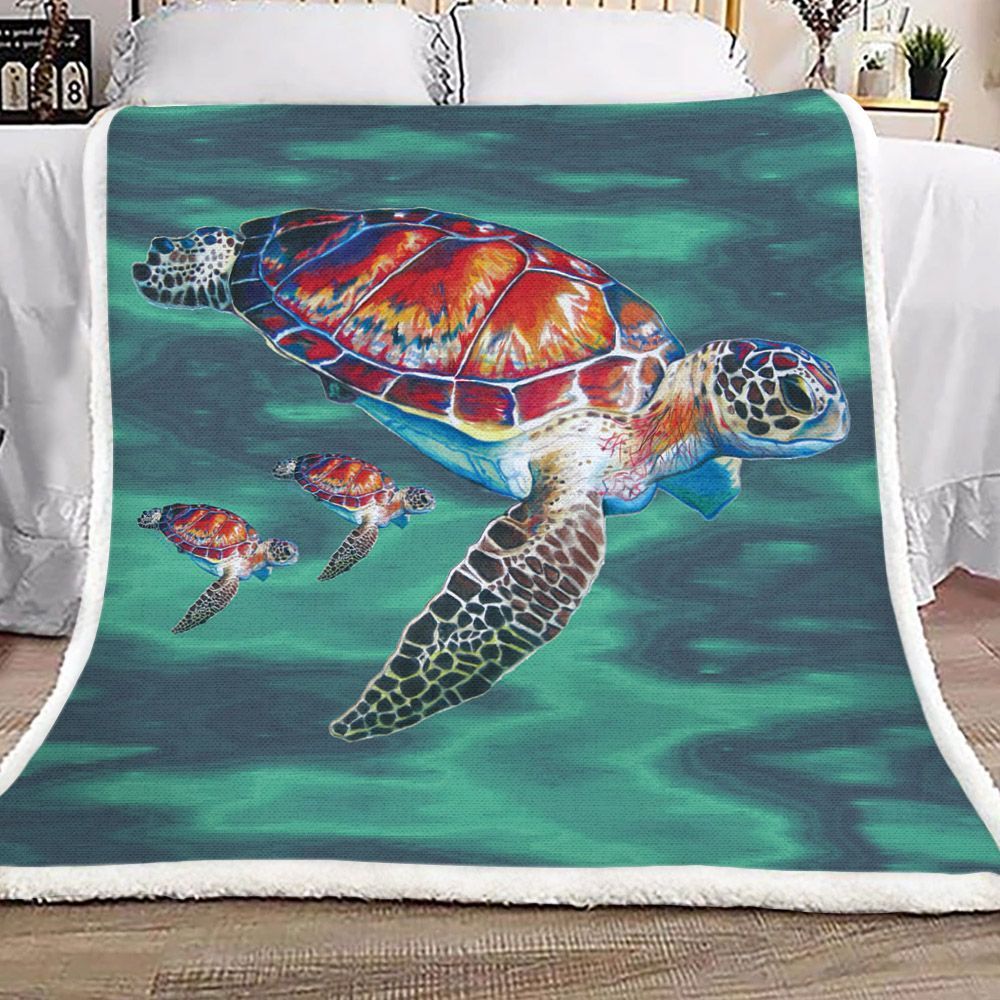 Turtle Sherpa Fleece Blanket