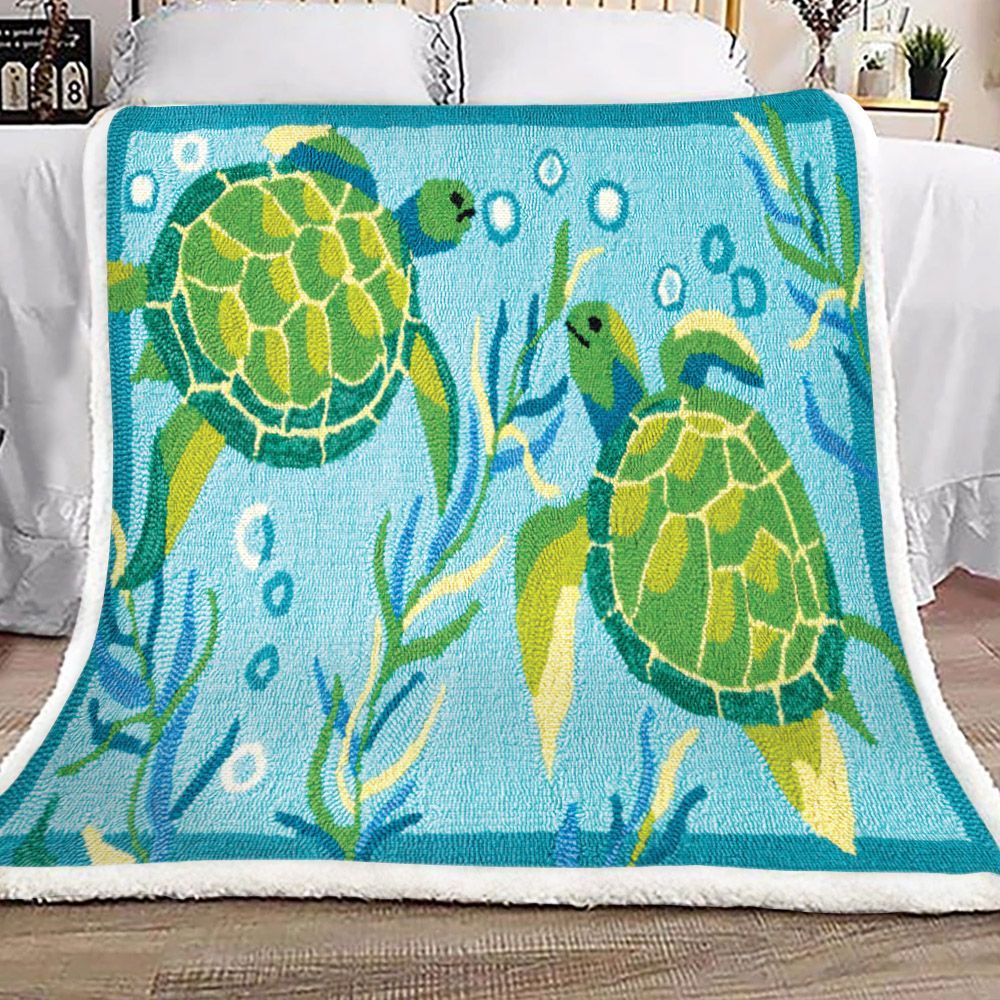 Turtle Sherpa Fleece Blanket