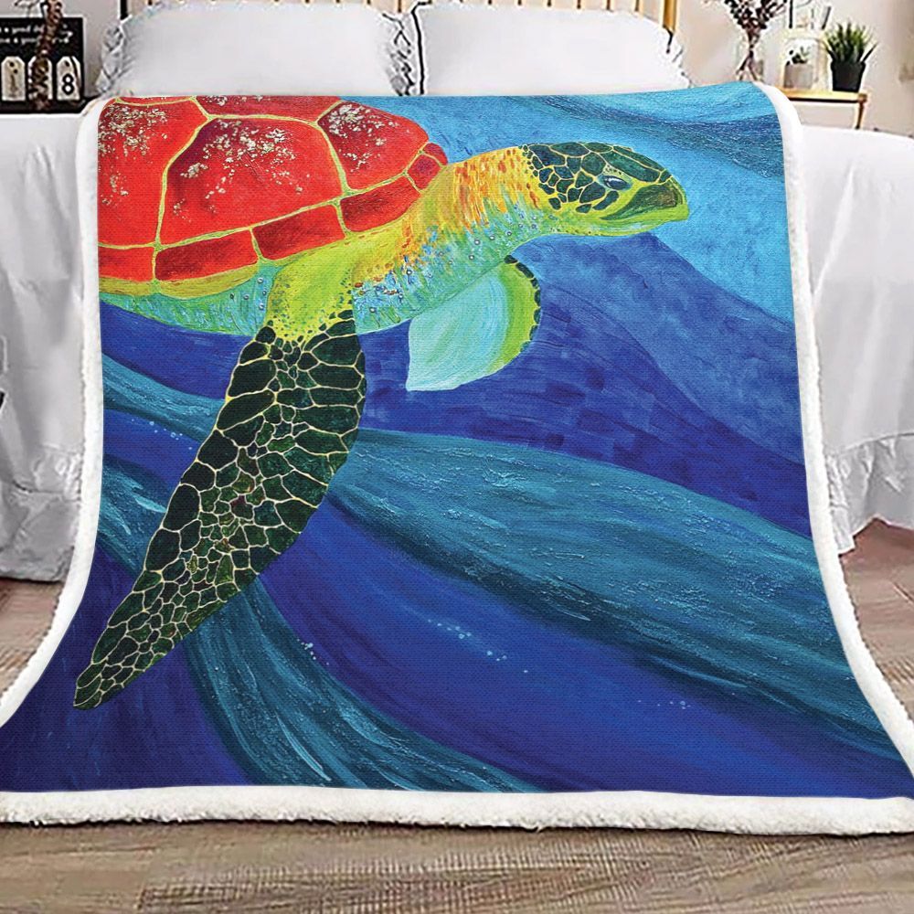 Turtle Sherpa Fleece Blanket