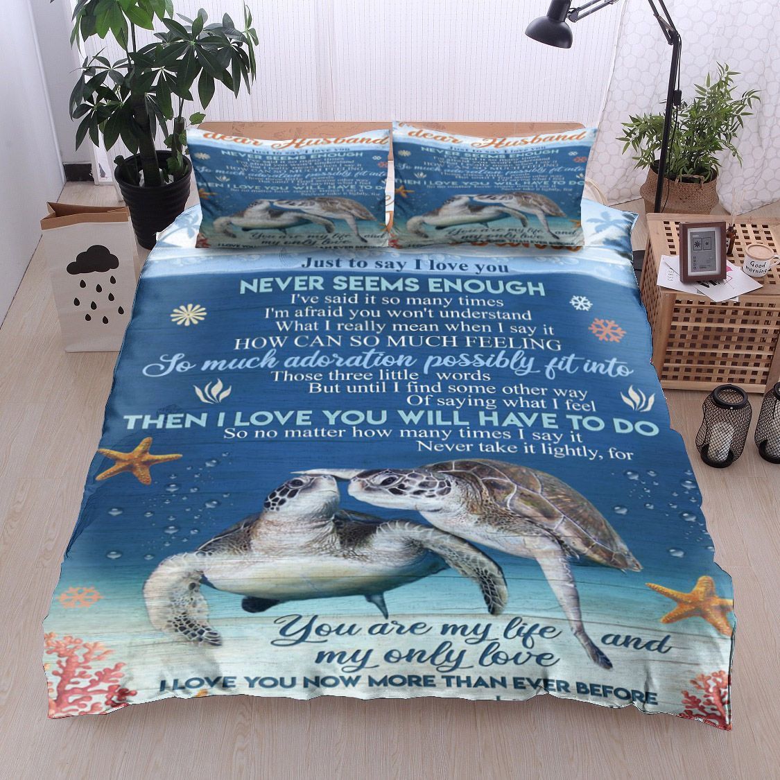 Turtle My Only Love Dear Husband Bedding Set