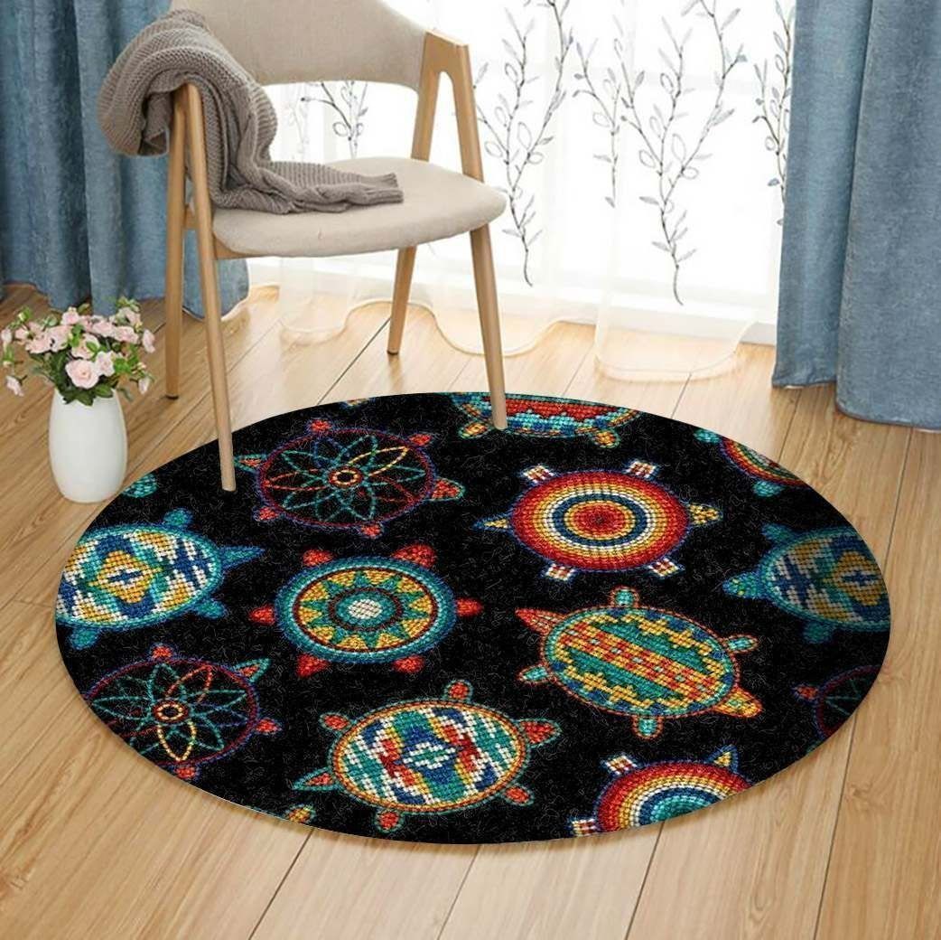 Turtle Native American Round Carpet
