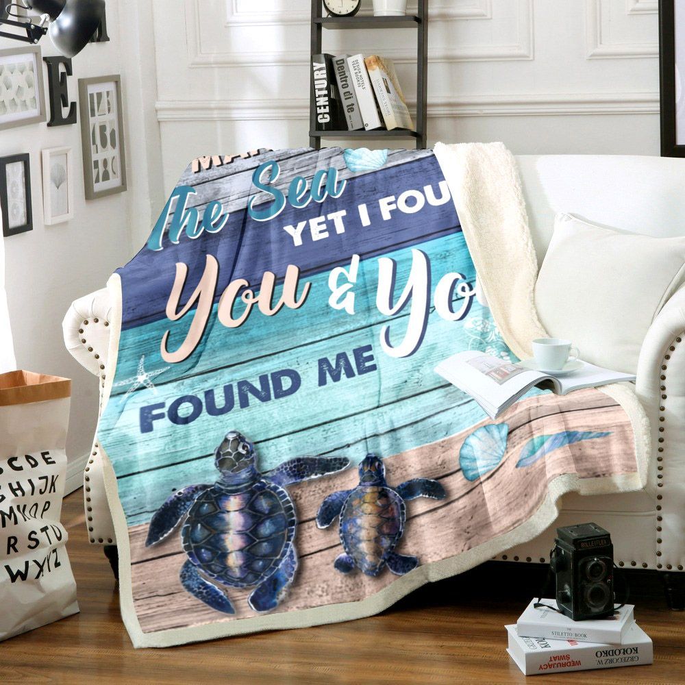 Turtle Sherpa Fleece Blanket