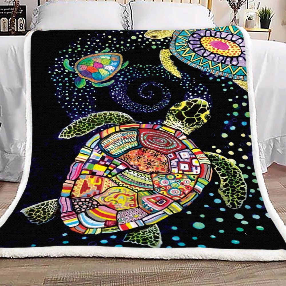 Turtle Sherpa Fleece Blanket