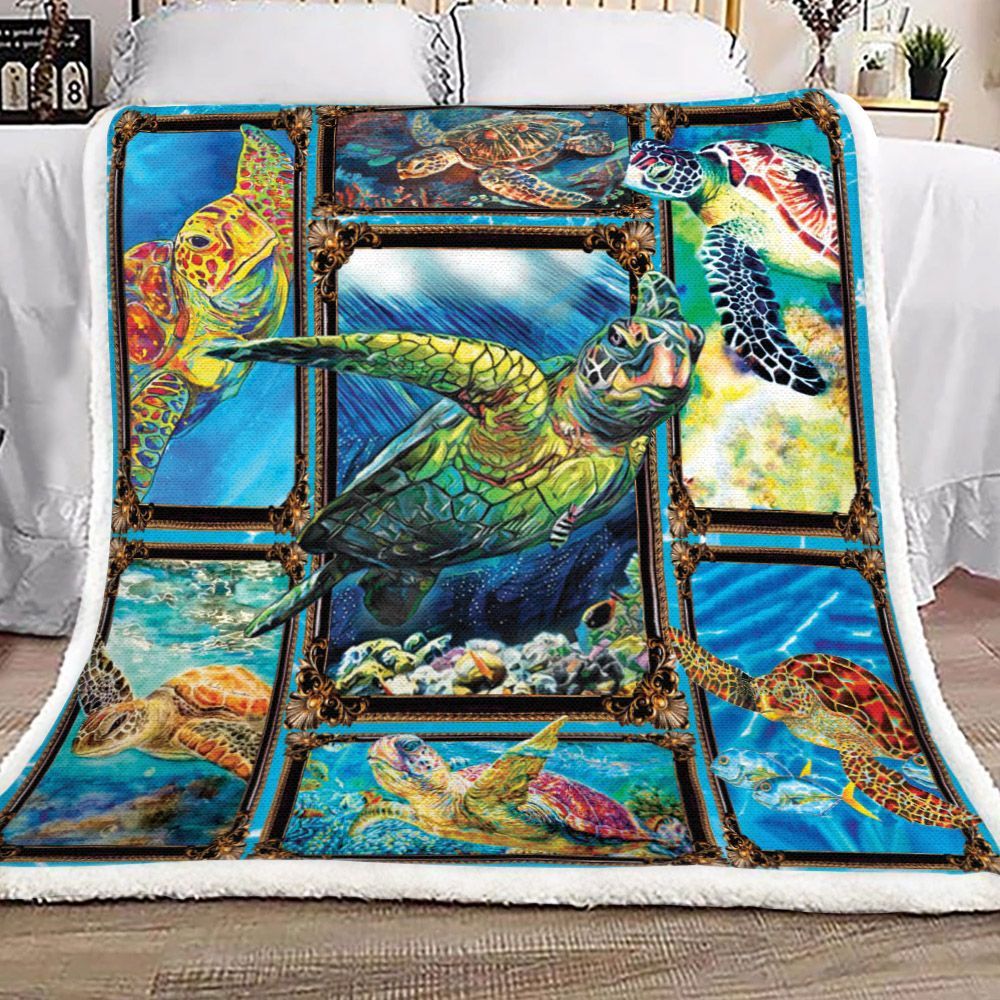 Turtle Sherpa Fleece Blanket