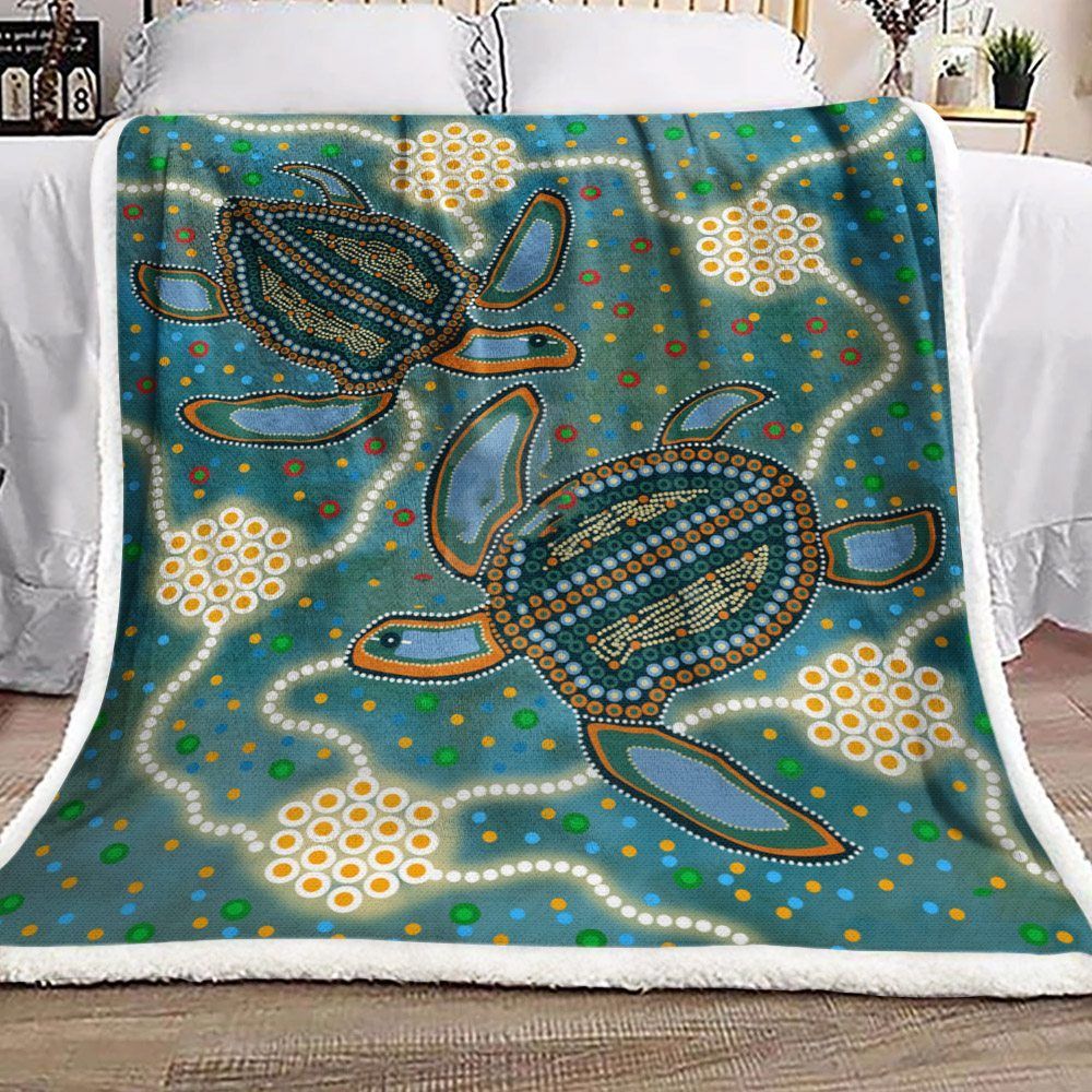 Turtle Sherpa Fleece Blanket