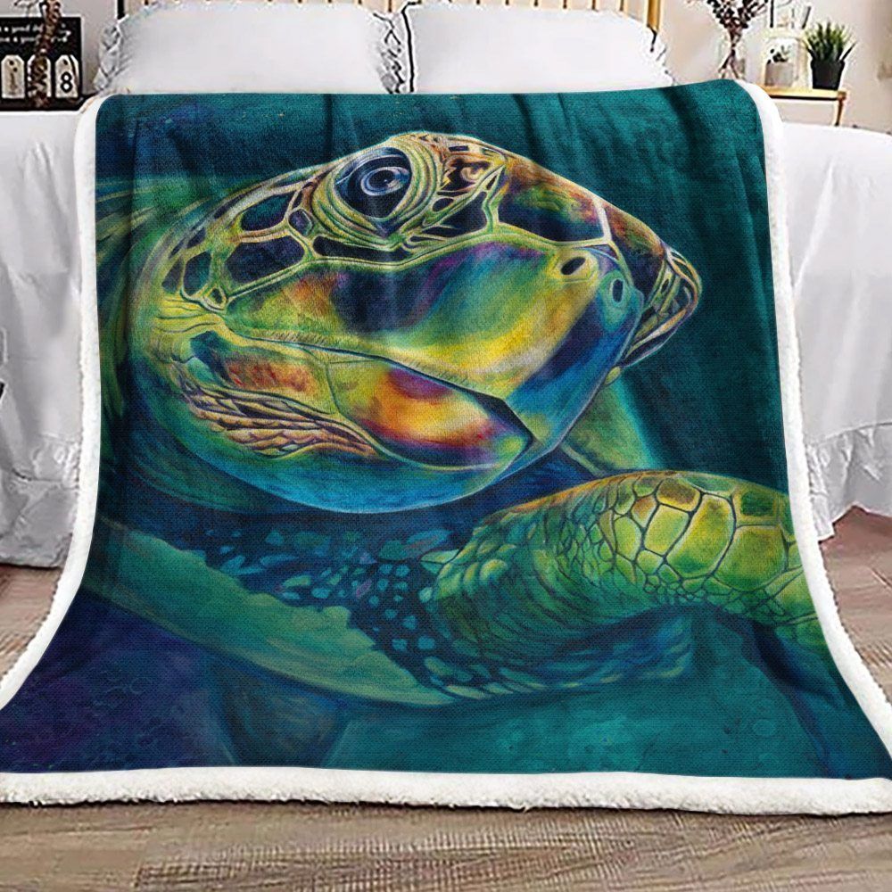 Turtle Sherpa Fleece Blanket
