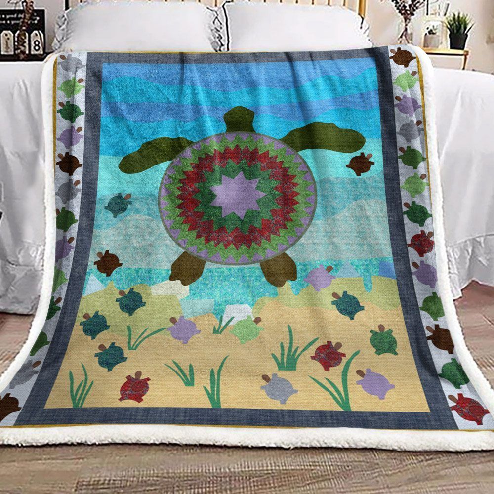 Turtle Sherpa Fleece Blanket