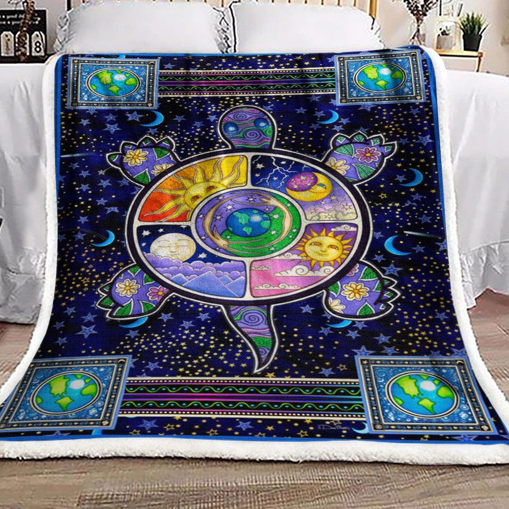 Turtle Sherpa Fleece Blanket