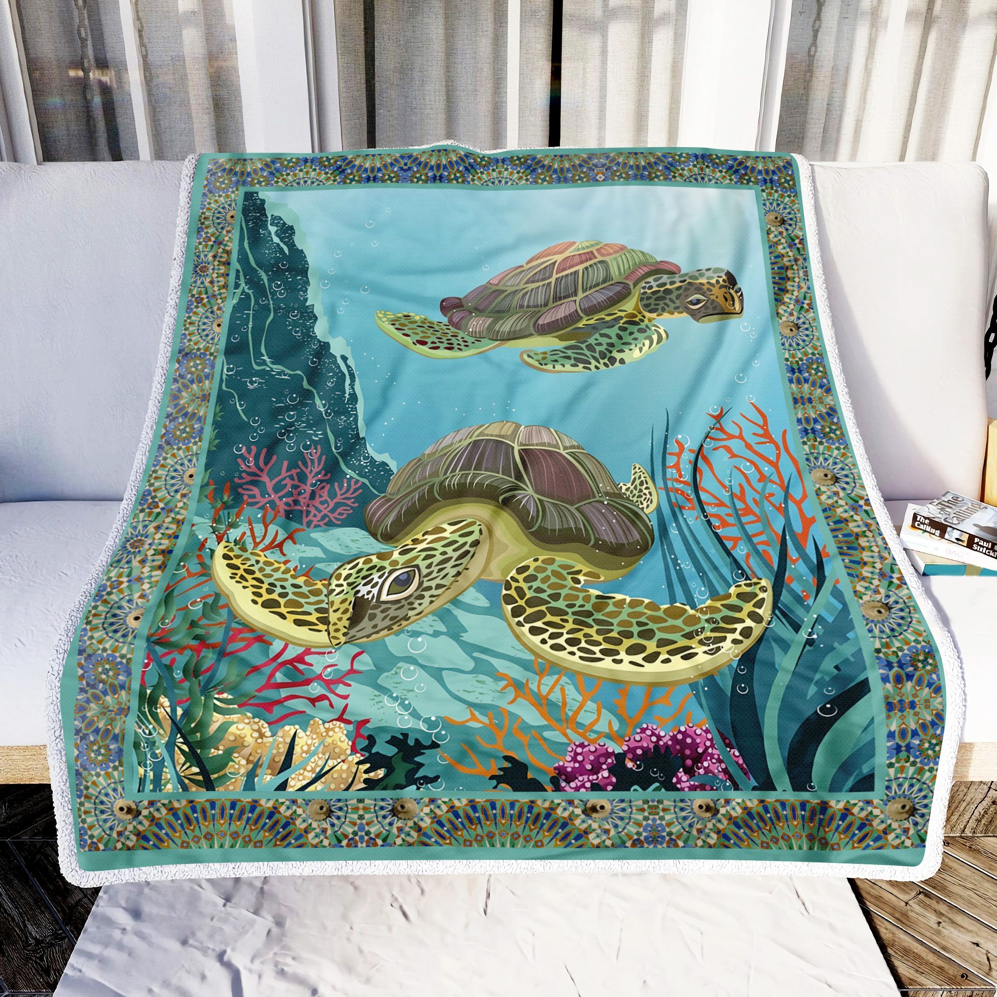 Turtle Ocean Fleece Blanket