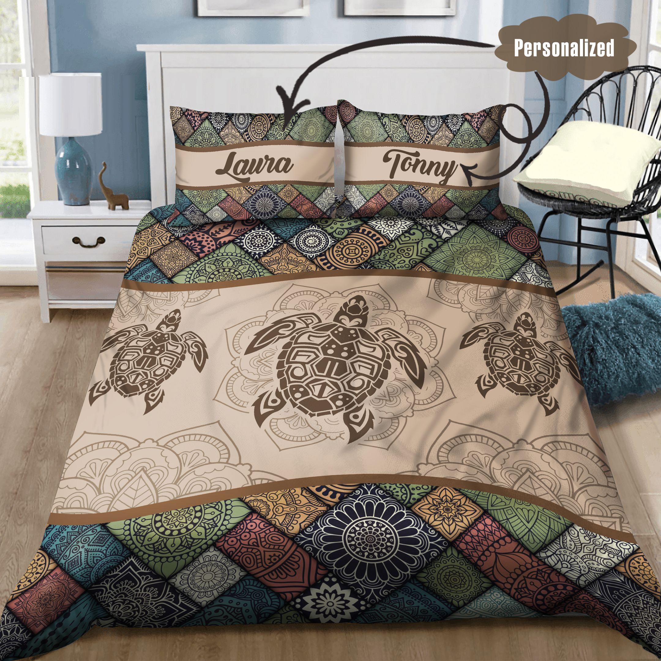 Turtle Personalized Bedding Set