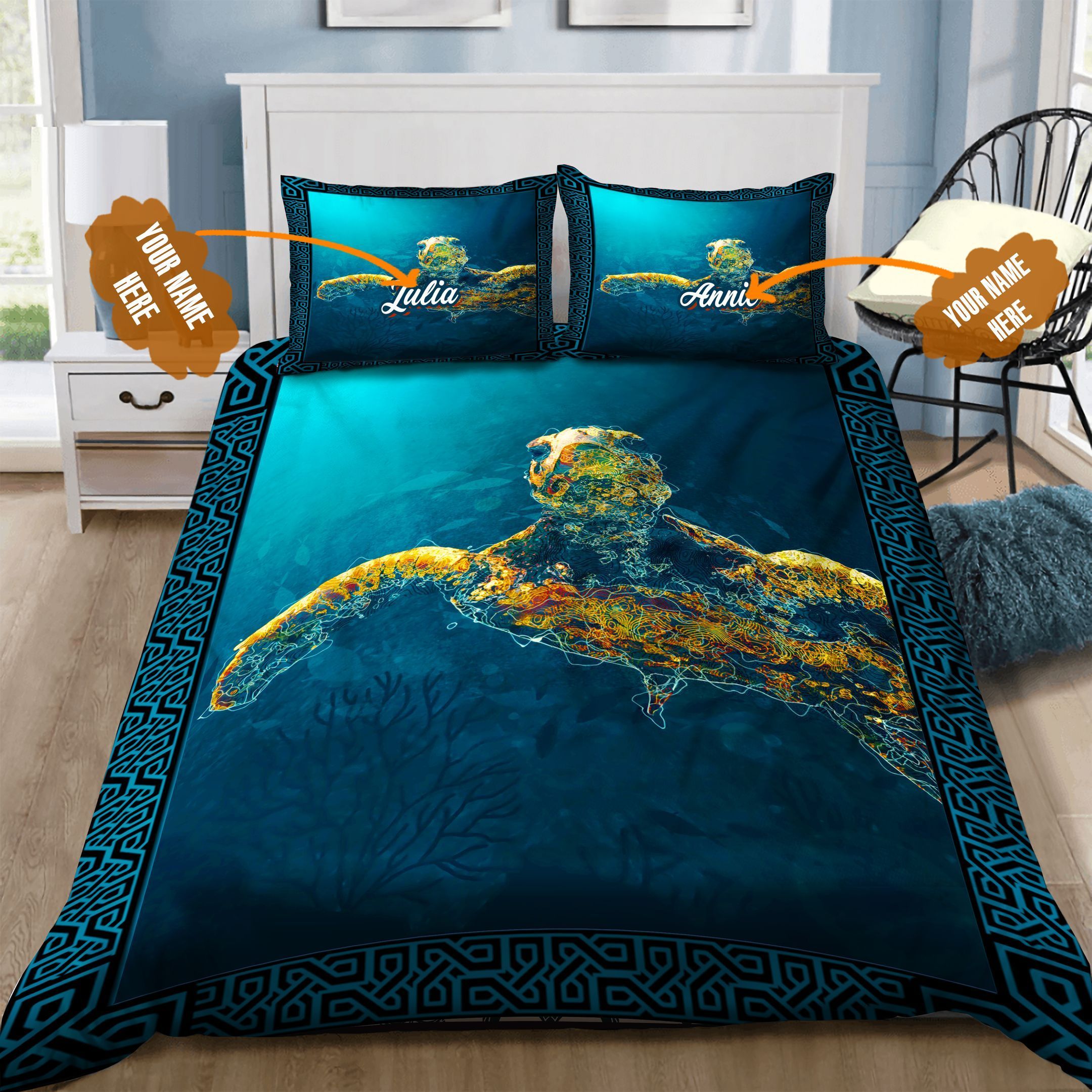 Turtle Personalized Bedding Set