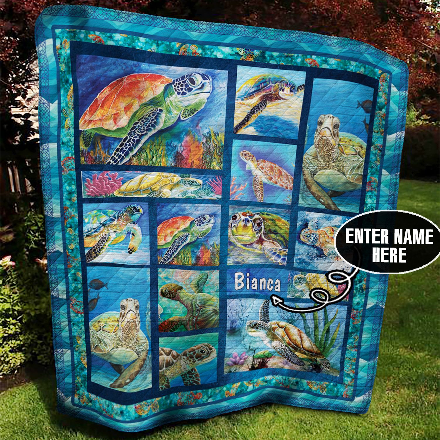 Turtle Personalized DTH230933HD Quilt Blanket