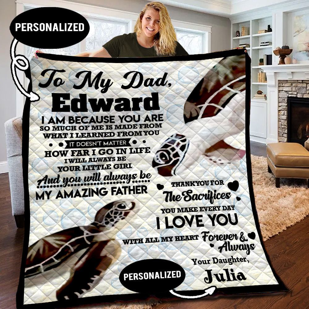 Turtle Personalized Quilt Blanket BBB060503NB