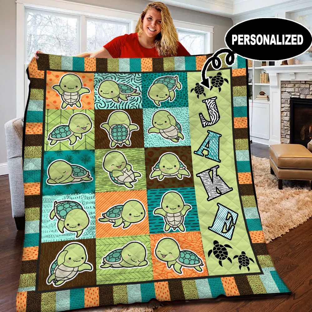 Turtle Personalized Quilt Blanket BBB110531HT