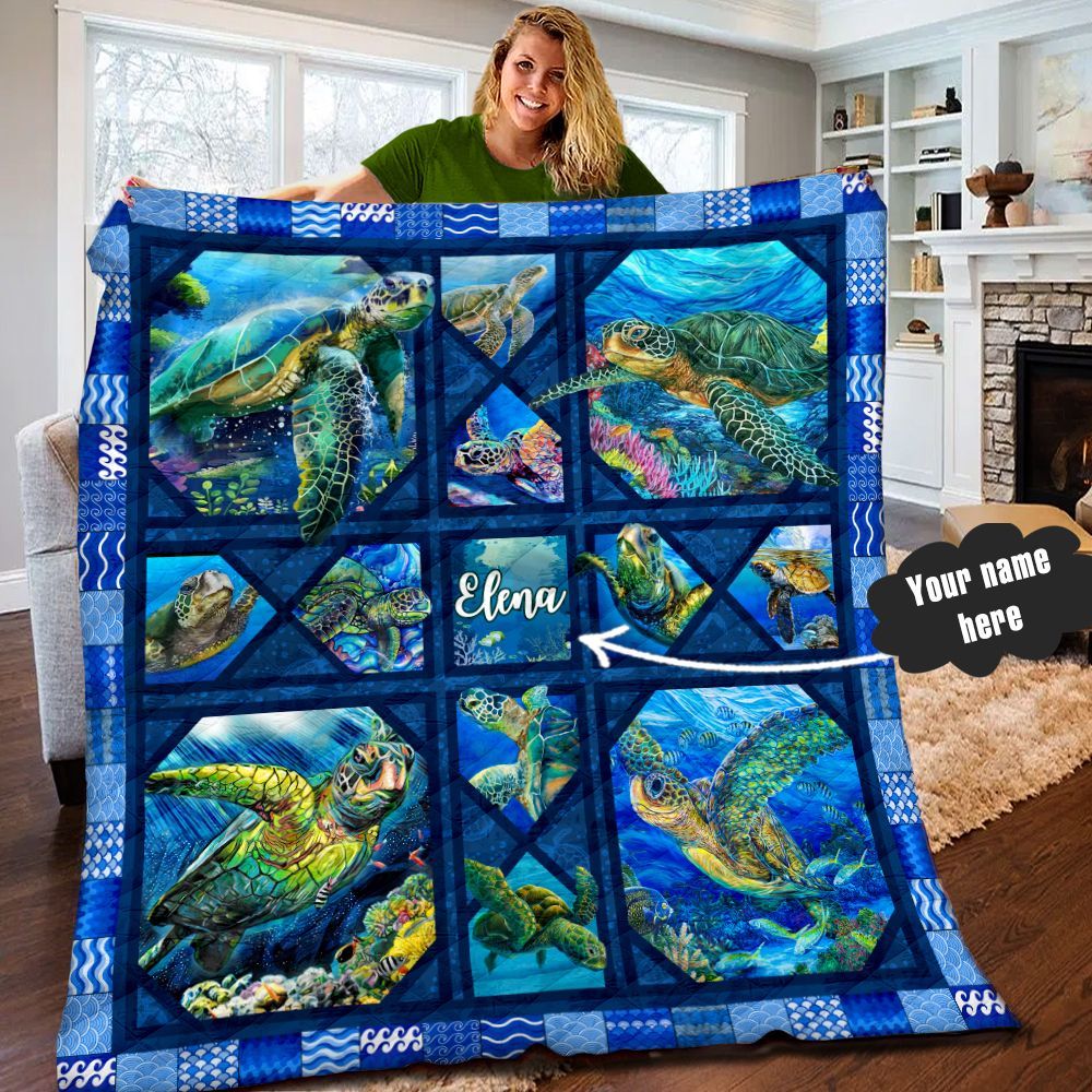 Turtle Personalized Quilt Blanket LML170635DT