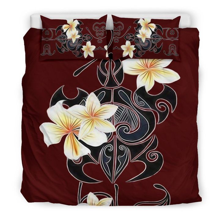 Turtle Plumeria Bedding Set