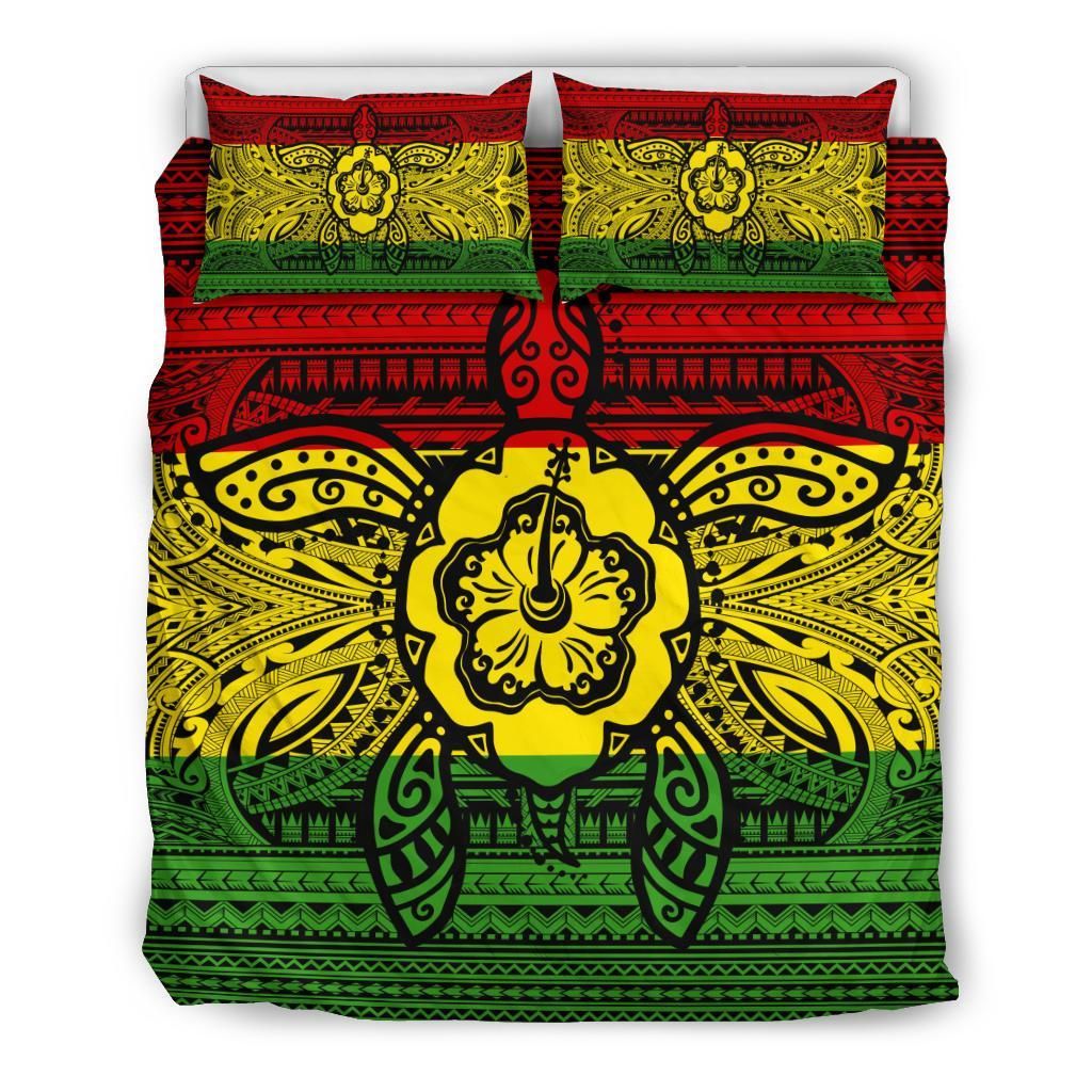 Turtle Polyensian Tribal Reggae Color Bedding Set