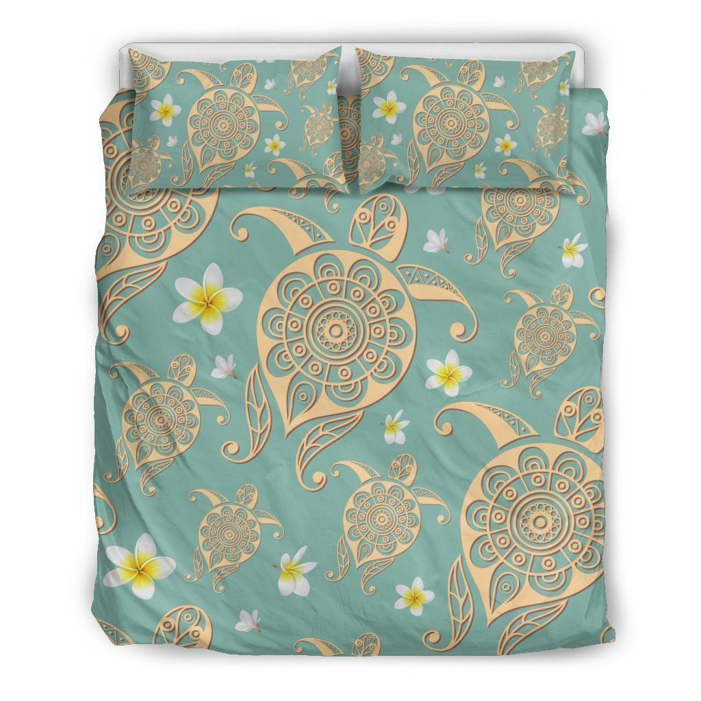 Turtle Polynesian Tribal Hawaiian Bedding Set