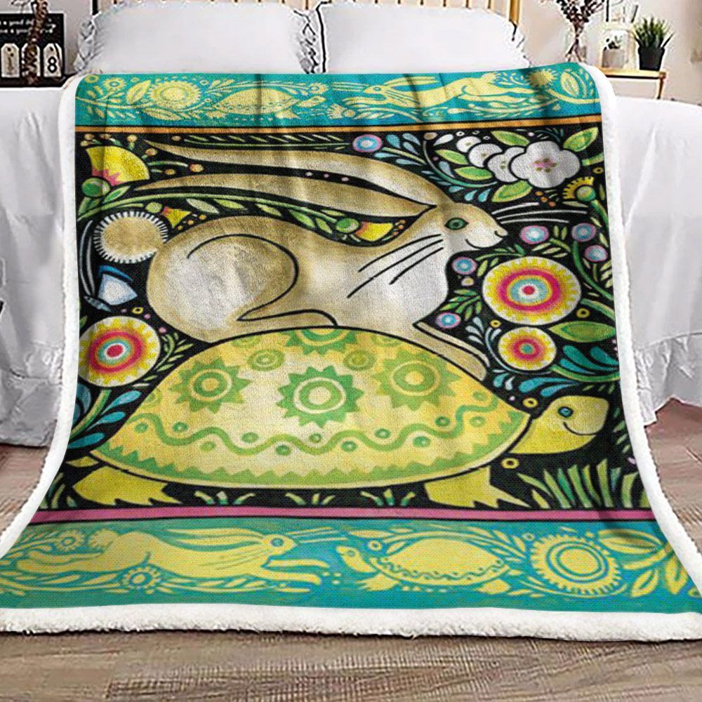 Turtle Rabbit Sherpa Fleece Blanket