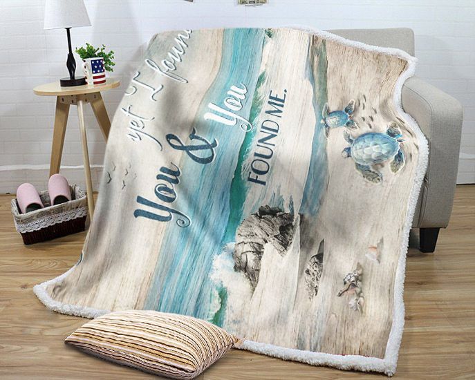 Turtle So Many In The Sea Yet I Found You And You Found Me Sherpa Fleece Blanket