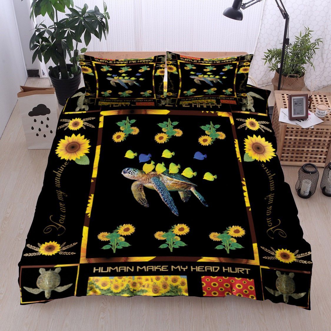 Turtle Sunflower Bedding Set