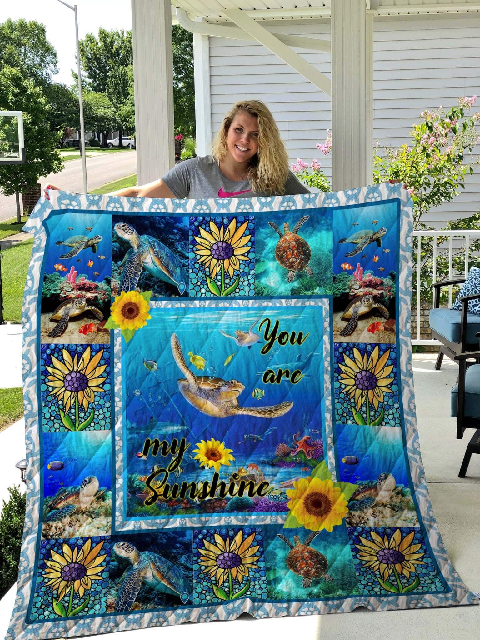 Turtle Sunshine On Sea Quilt Blanket DHC31121000TD