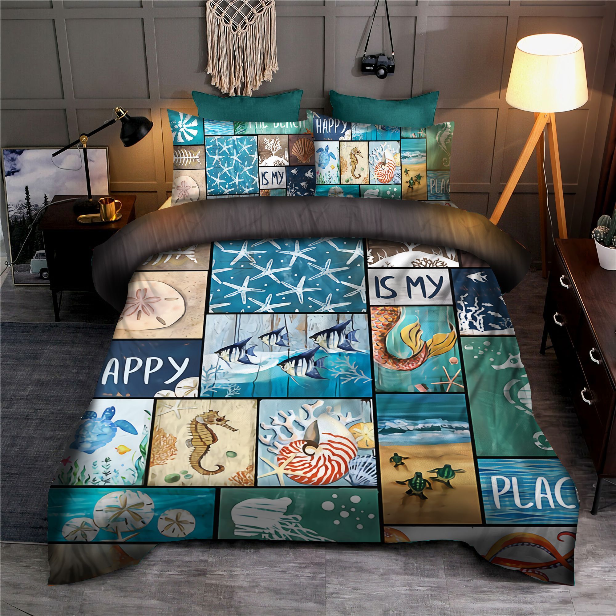 Turtle The Beach Is My Happy Place Bedding Bedding Set