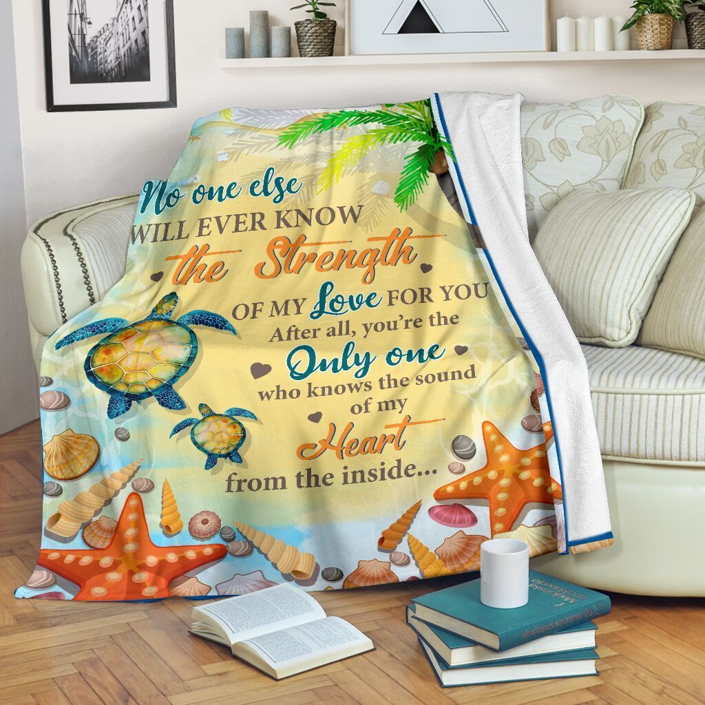 Turtle The Strength Of My Love For You Sherpa Fleece Blanket