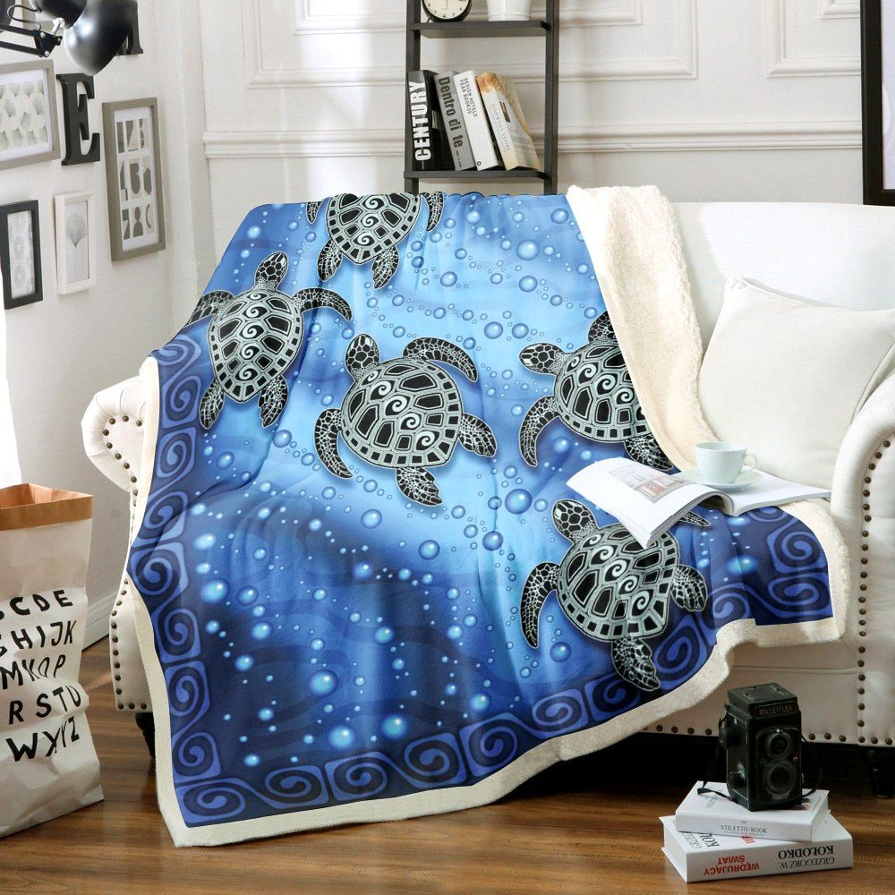 Turtle Sherpa Fleece Blanket