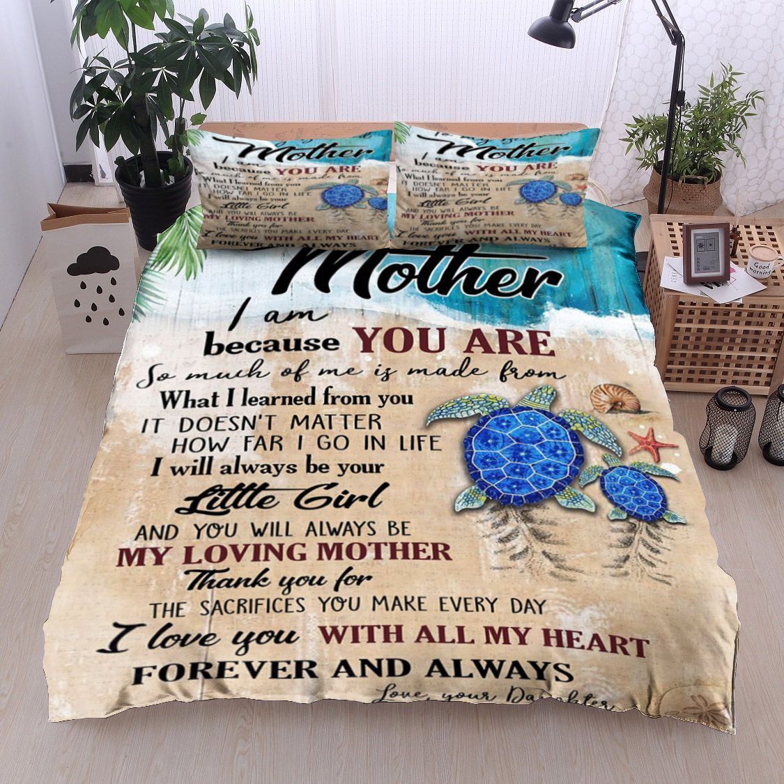 Turtle To My Beloved Mother Love Your Daughter Bedding Set