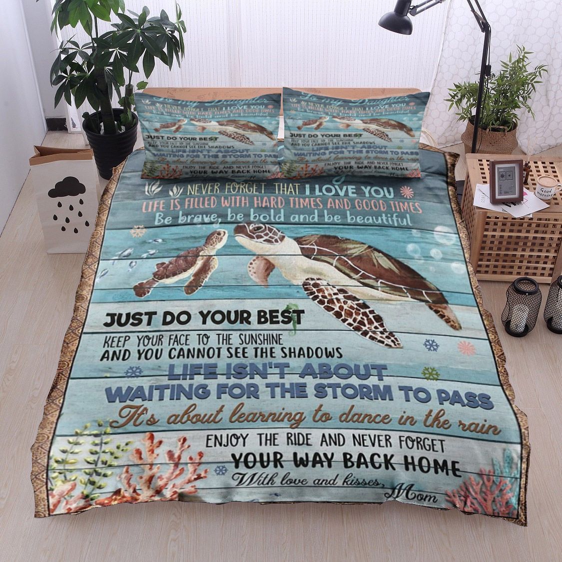 Turtle To My Daughter Bedding Set