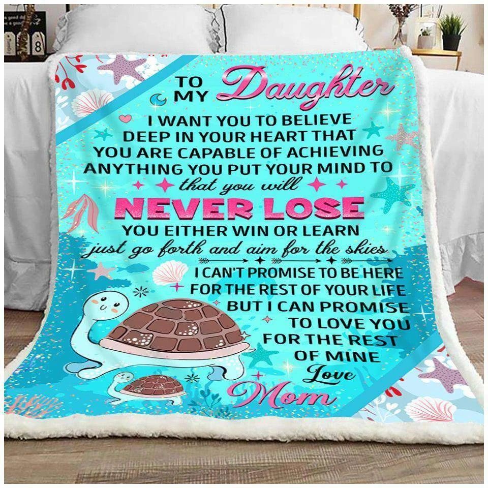 Turtle To My Daughter Fleece Blanket