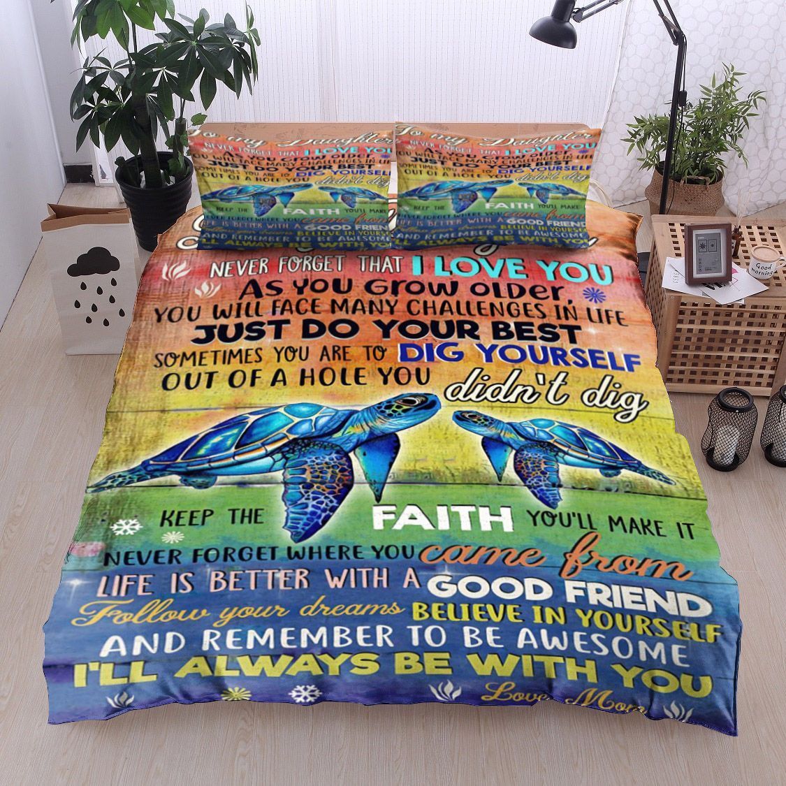 Turtle To My Daughter From Mom Bedding Set