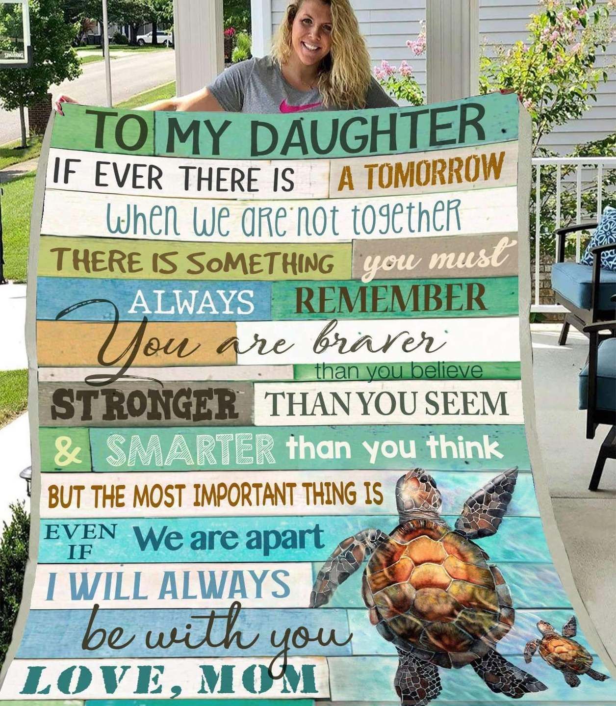 Turtle To My Daughter If Sherpa Fleece Blanket