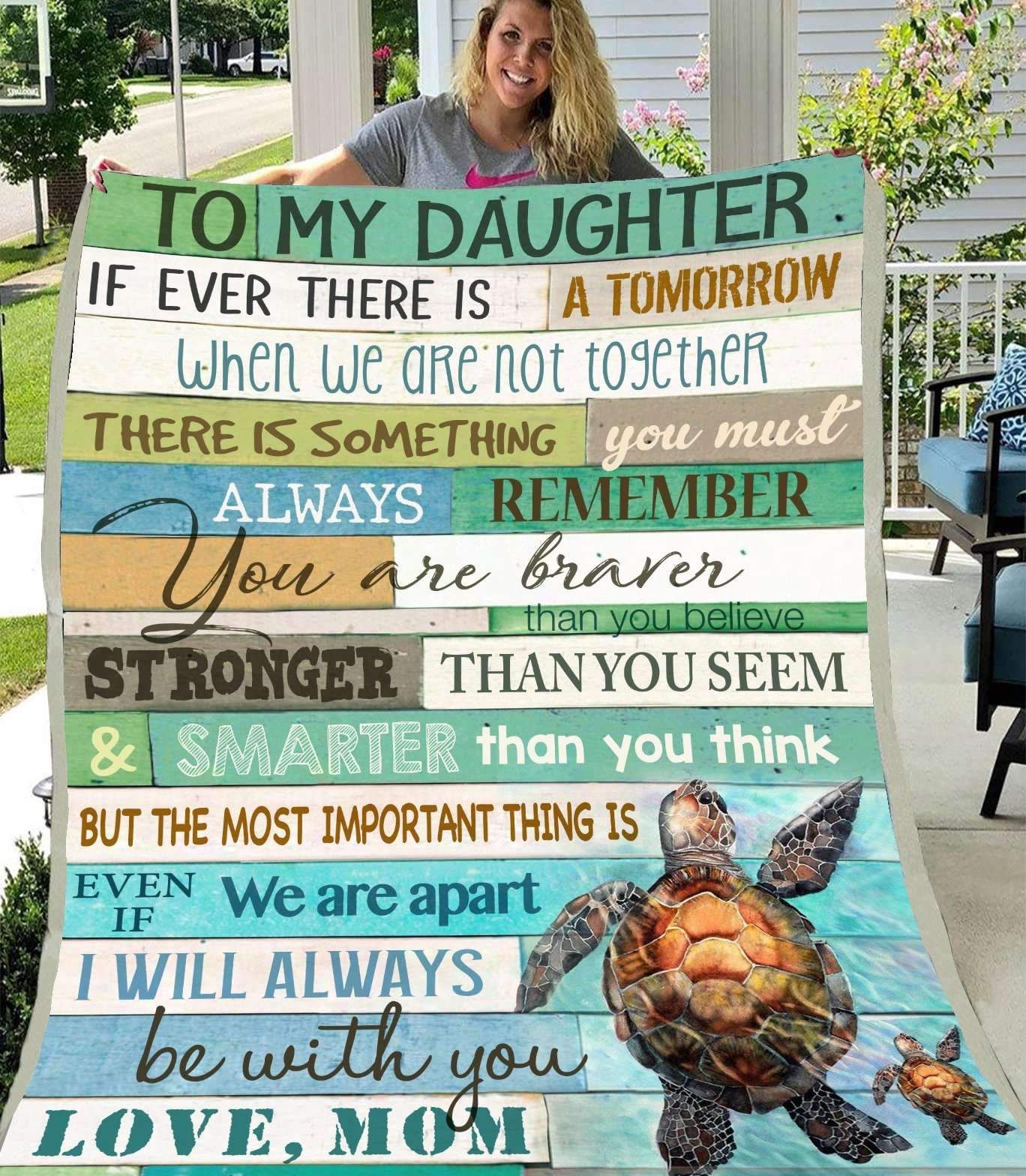 Turtle To My Daughter Quilt Blanket DHC3101365LT