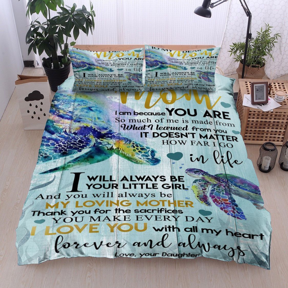 Turtle To My Dear Mom Love Your Daughter Bedding Set