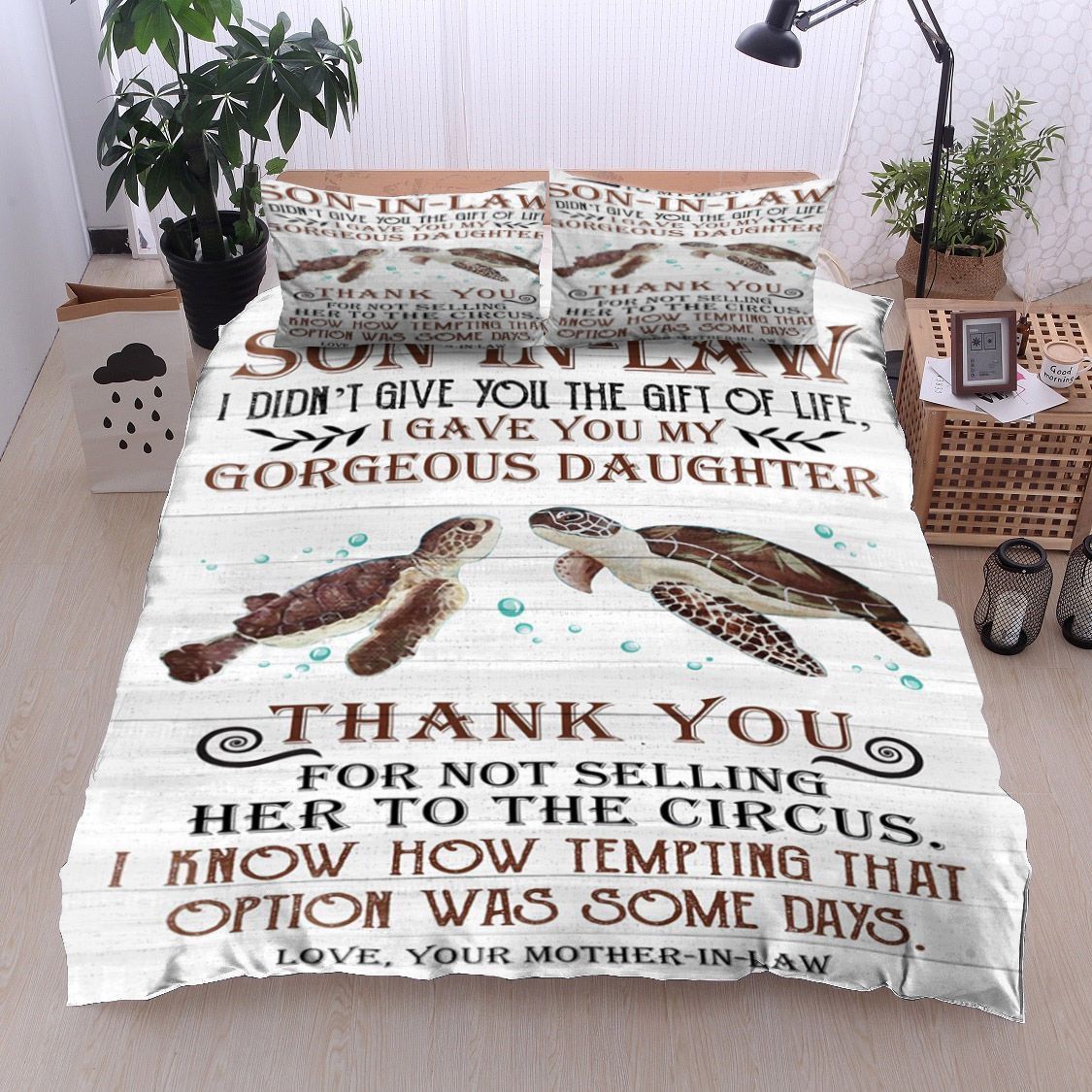 Turtle To My Dear Son In Law To My Mother In Law Bedding Set