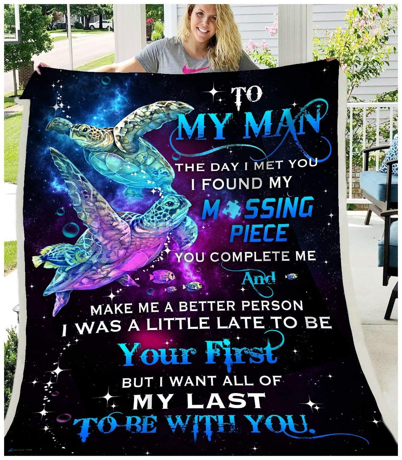 Turtle To My Man Missing Piece Quilt Blanket DHC3101366LT