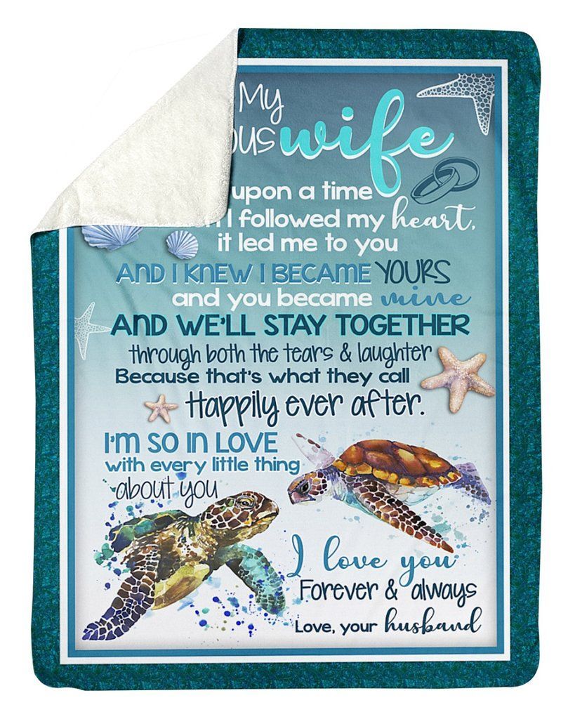 Turtle To My Wife Sherpa Fleece Blanket