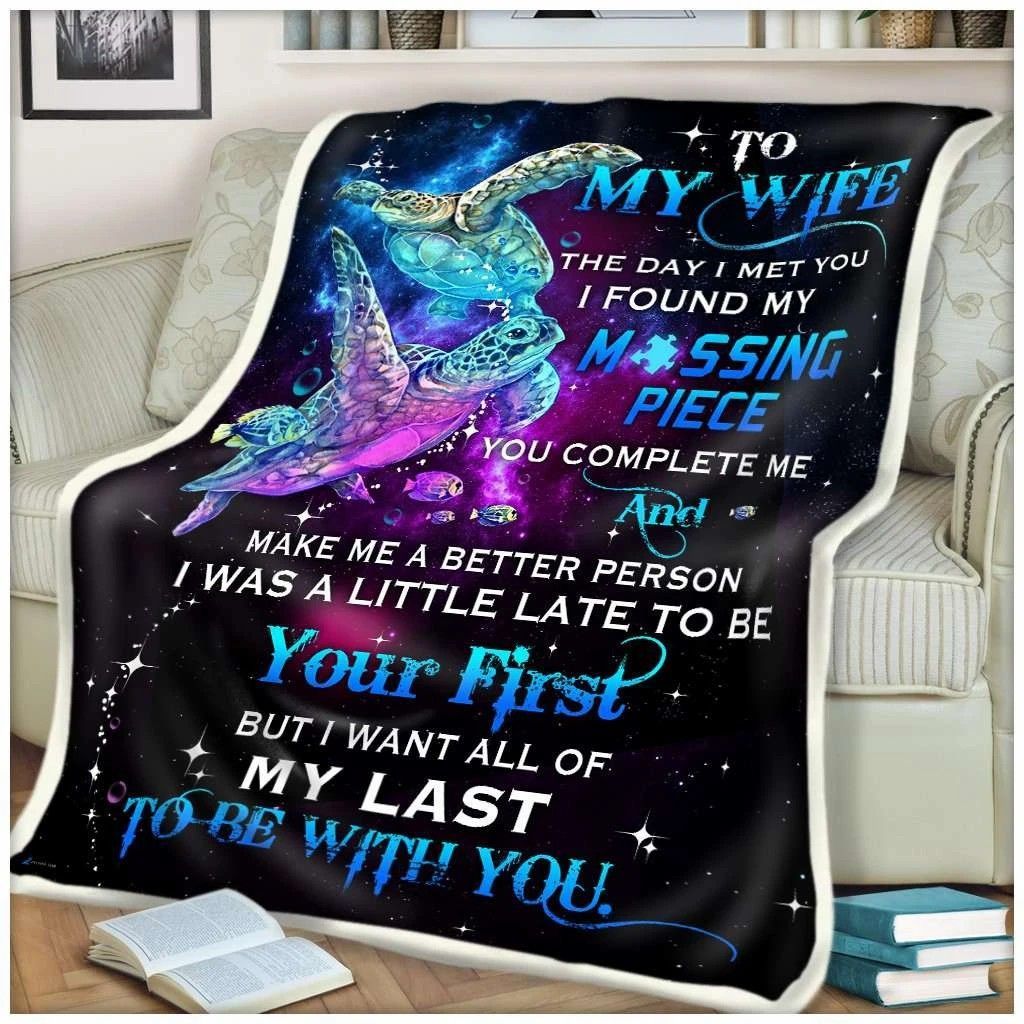 Turtle To My Wife Fleece Blanket