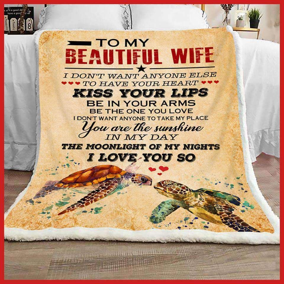 Turtle – To My Wife – I Love You So Fleece Blanket