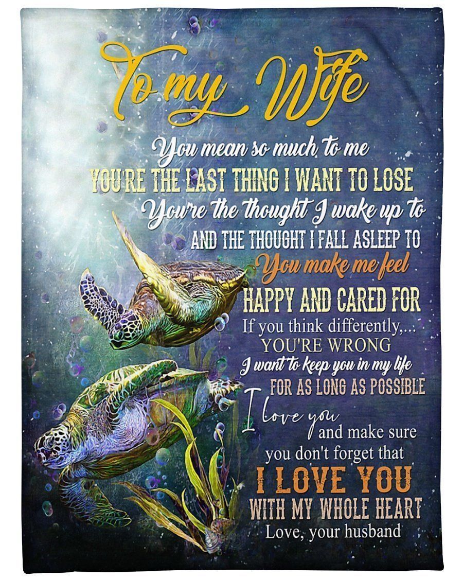Turtle To My Wife Love You With My Whole Heart Fleece Blanket