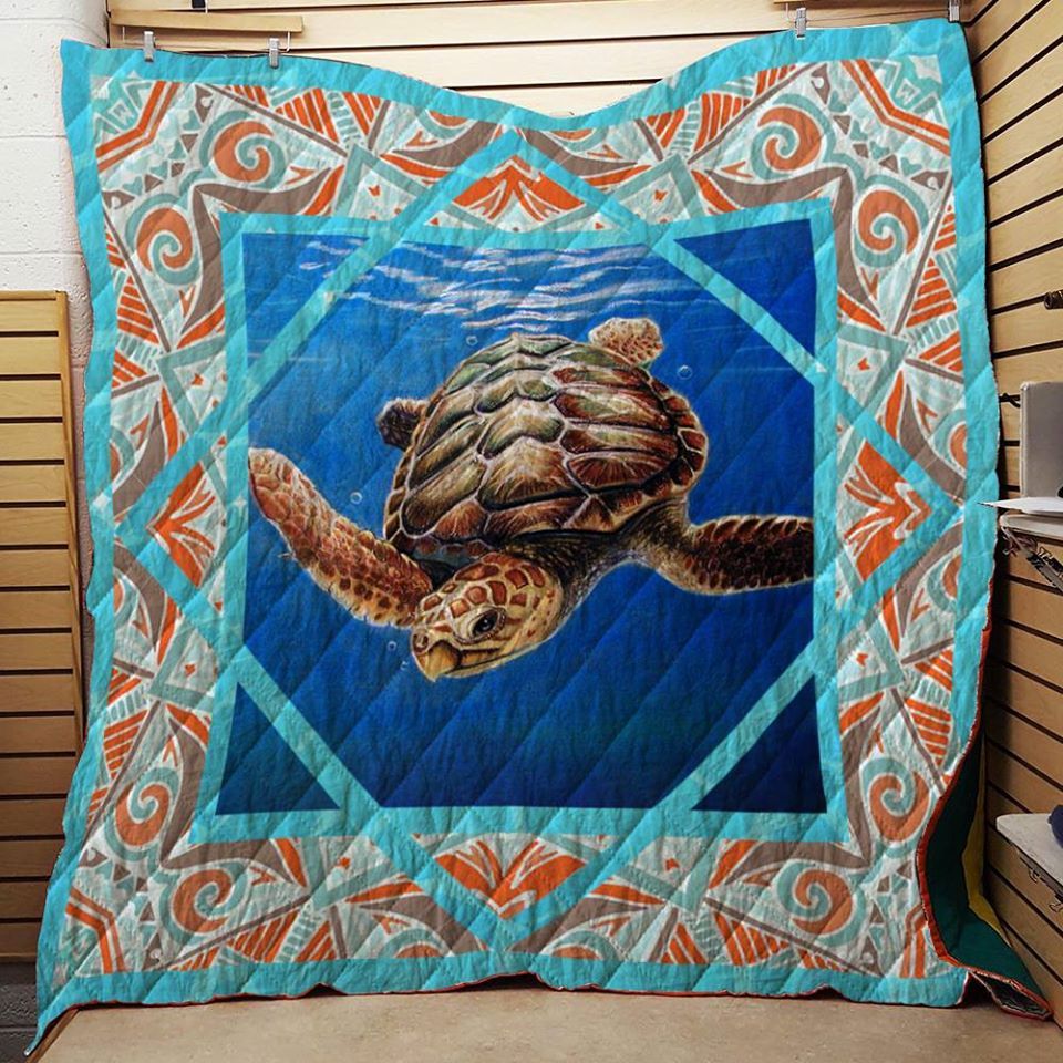 Turtle Under Ocean Quilt Blanket Christmas Christmas Gifts Merry Christmas Holiday Gifts Gift Dhc03011269Dd