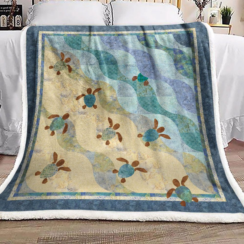 Turtle Sherpa Fleece Blanket