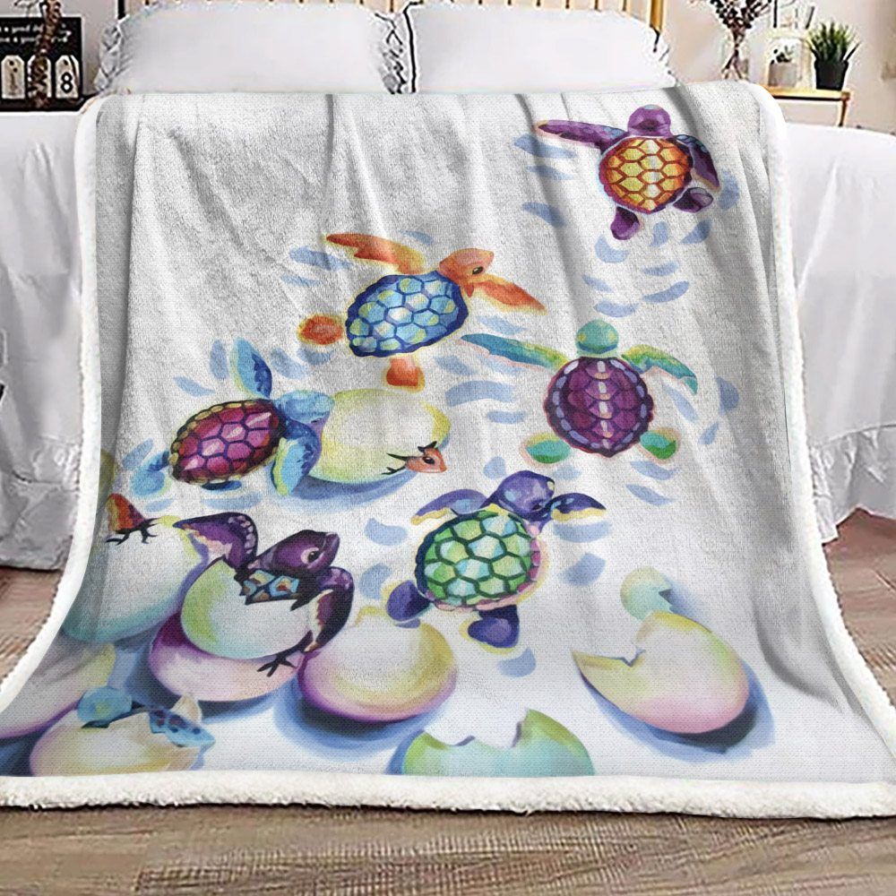 Turtle Sherpa Fleece Blanket