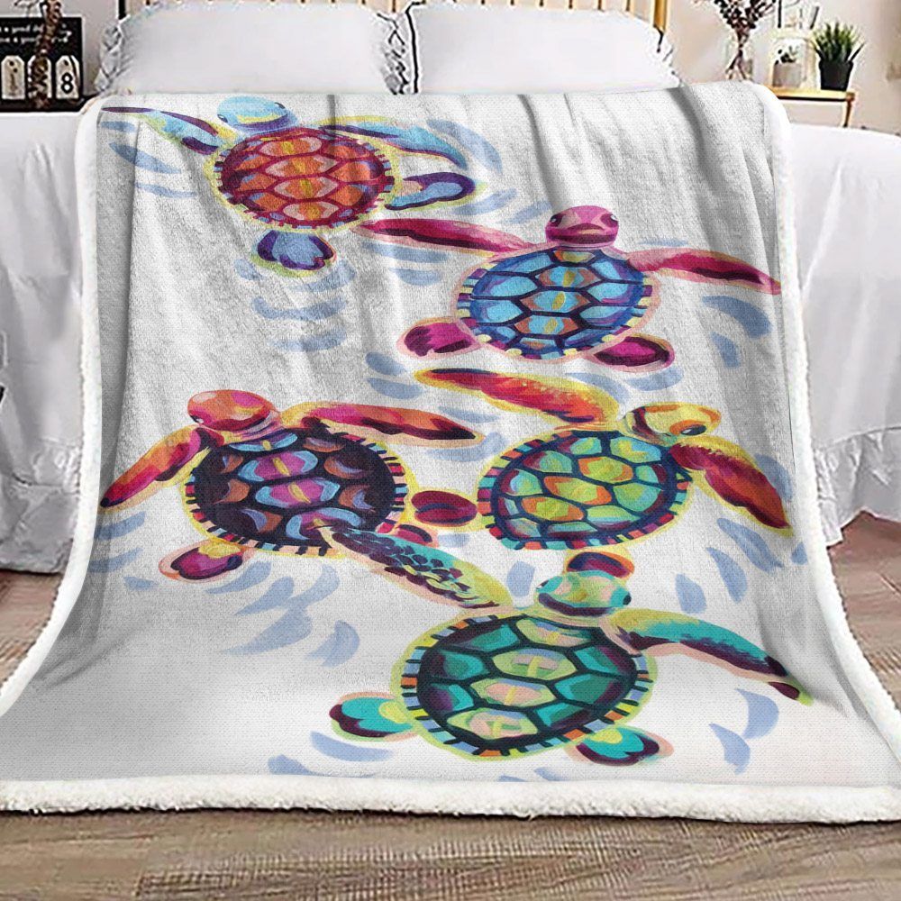 Turtle Sherpa Fleece Blanket